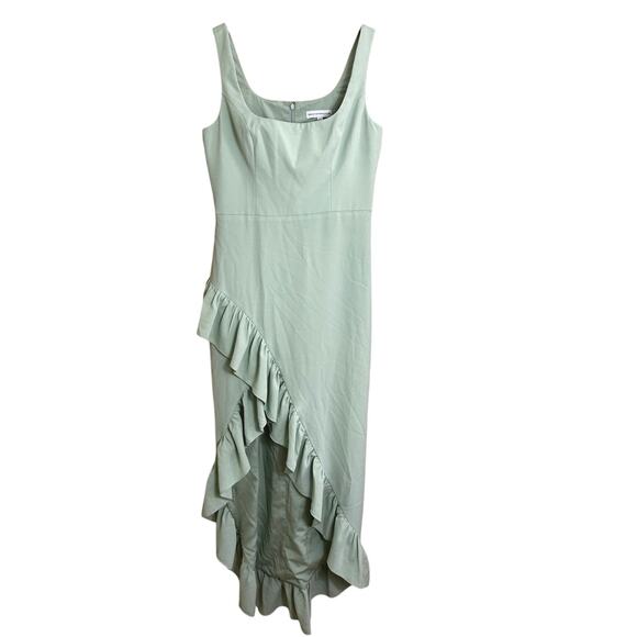 Dress the Population Charlene Ruffle Gown Dress Sage Green Large Wedding - Picture 4 of 13